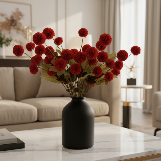 KIKI Zijden Bloemen - Burgundy (10 stengels / 50 bloemhoofdjes)