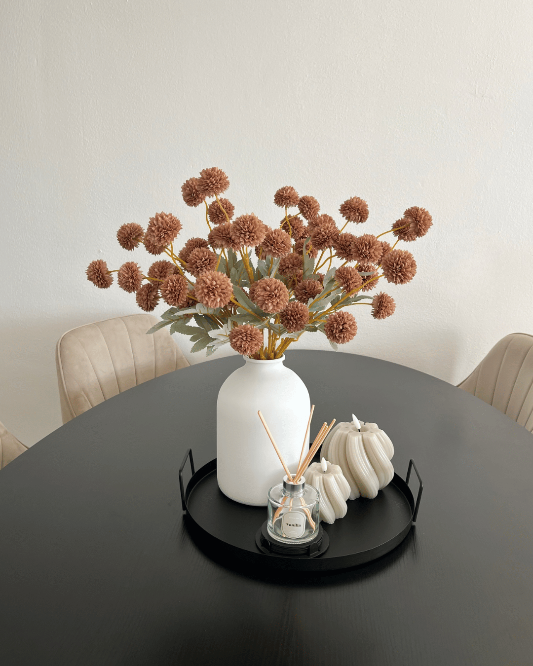 Zijden Bloemen Kiku - Bruin