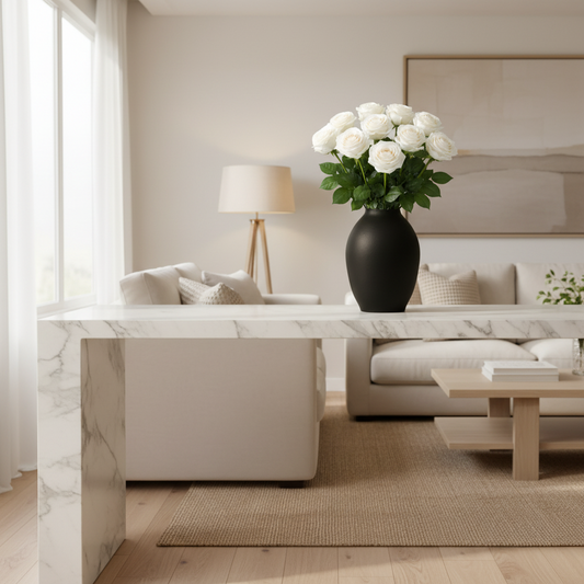 LARA Zijden Rozen - White (10 rozen)