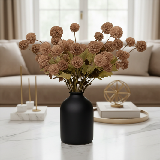 KIKI Zijden Bloemen - Choco (10 stengels / 50 bloemhoofdjes)