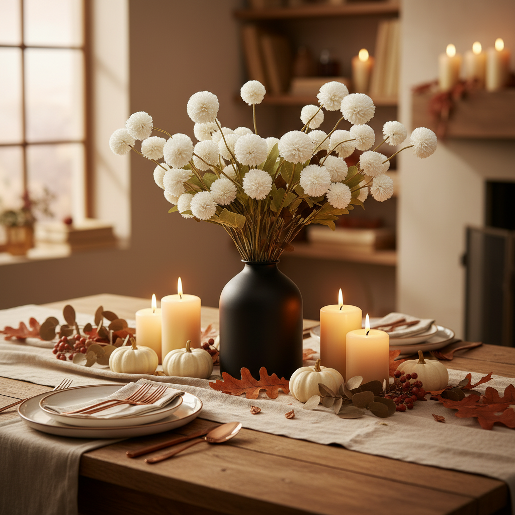 KIKI Zijden Bloemen - White (10 stengels / 50 bloemhoofdjes)