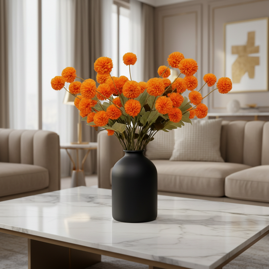 KIKI Zijden Bloemen - Orange(10 stengels / 50 bloemhoofdjes)