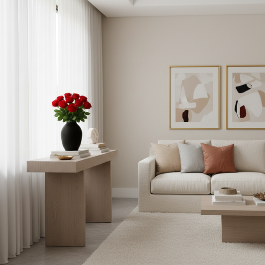 LARA Zijden Rozen - Red (10 rozen)