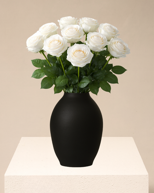 LARA Zijden Rozen - White (10 rozen)