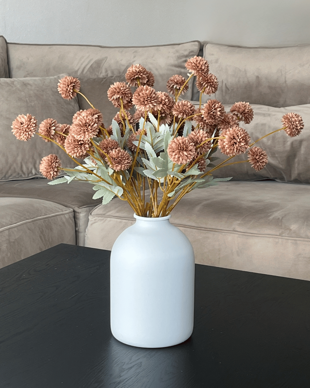 Zijden Bloemen Kiku - Bruin