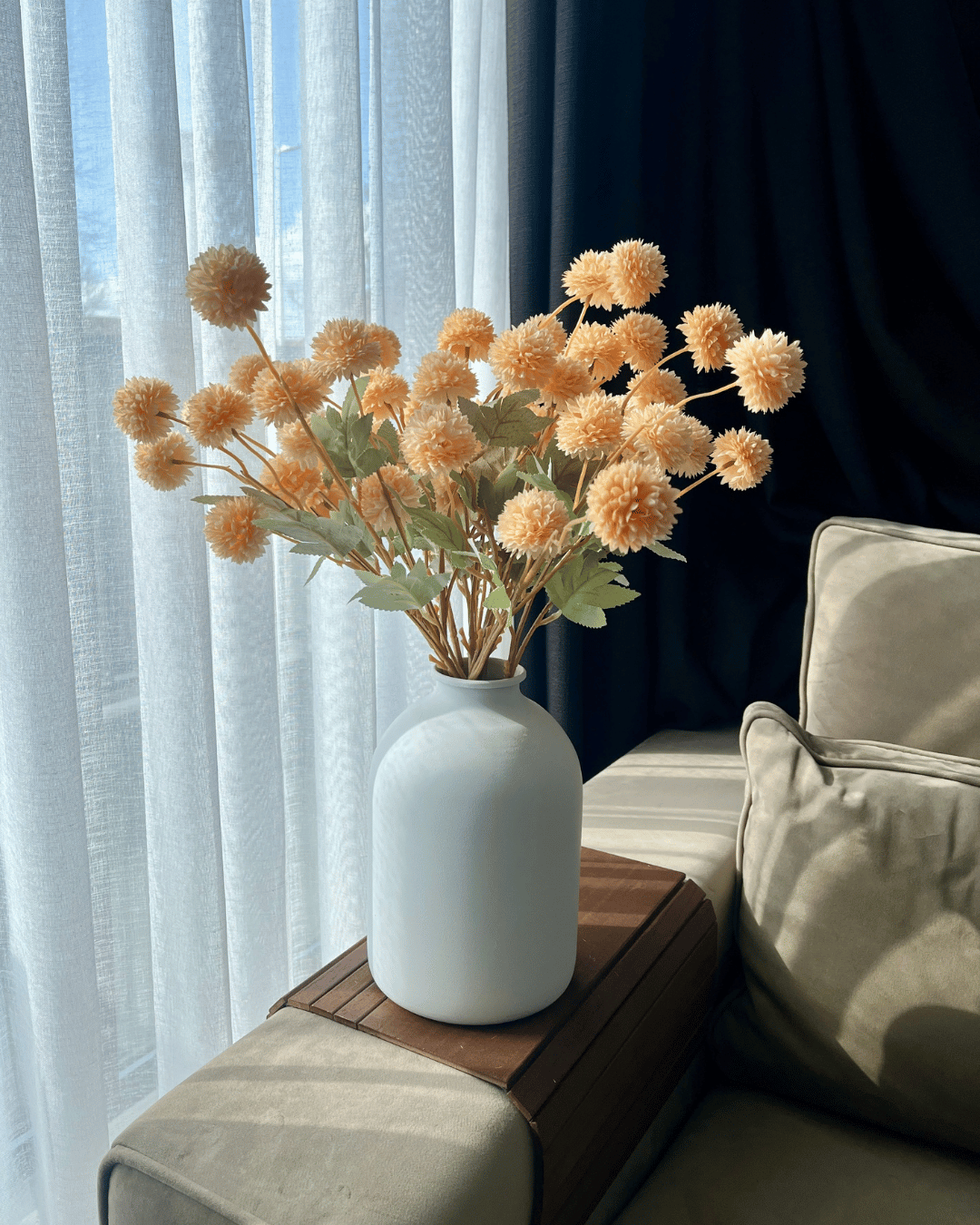 Zijden Bloemen Kiku - Perzik