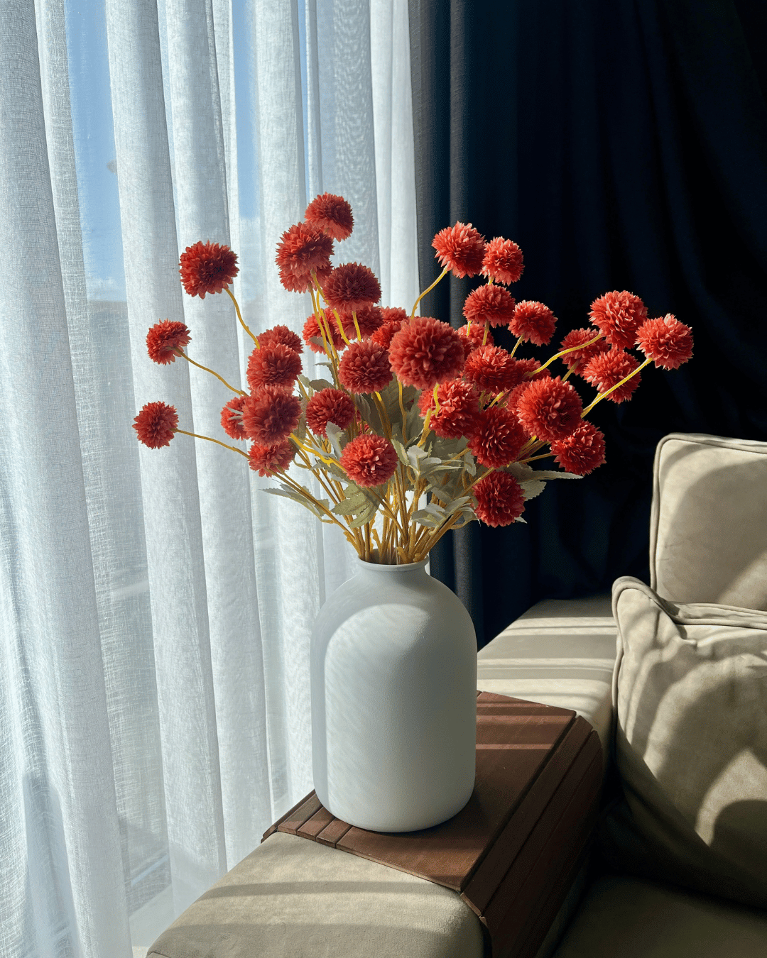 Zijden Bloemen Kiku - Roest