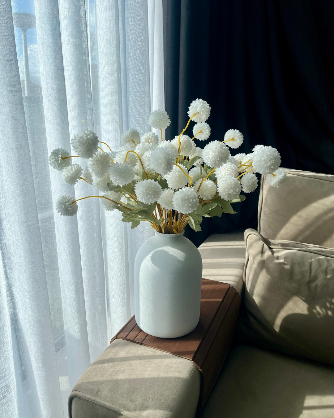 Zijden Bloemen Kiku - Wit