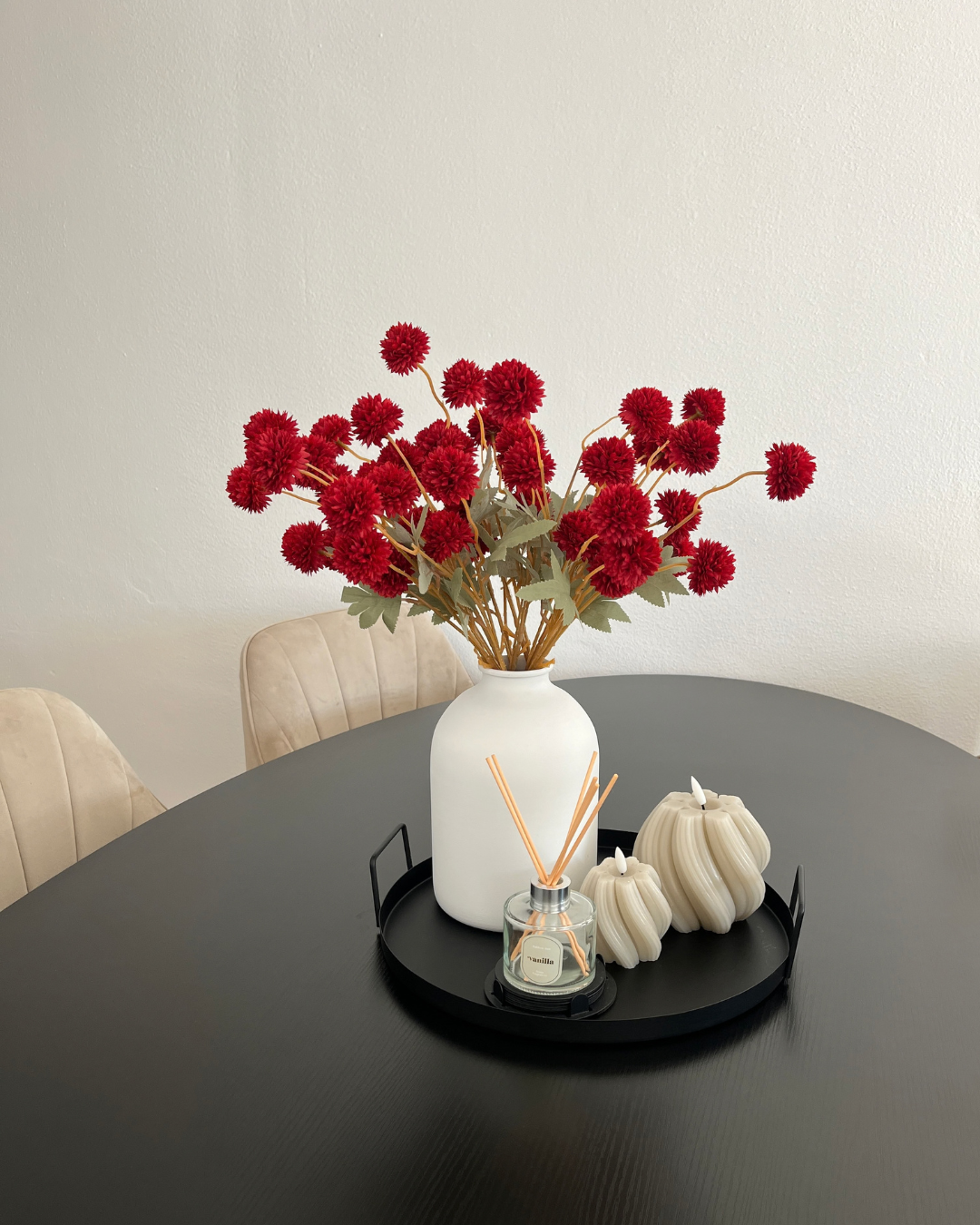 Zijden Bloemen Kiku - Burgundy