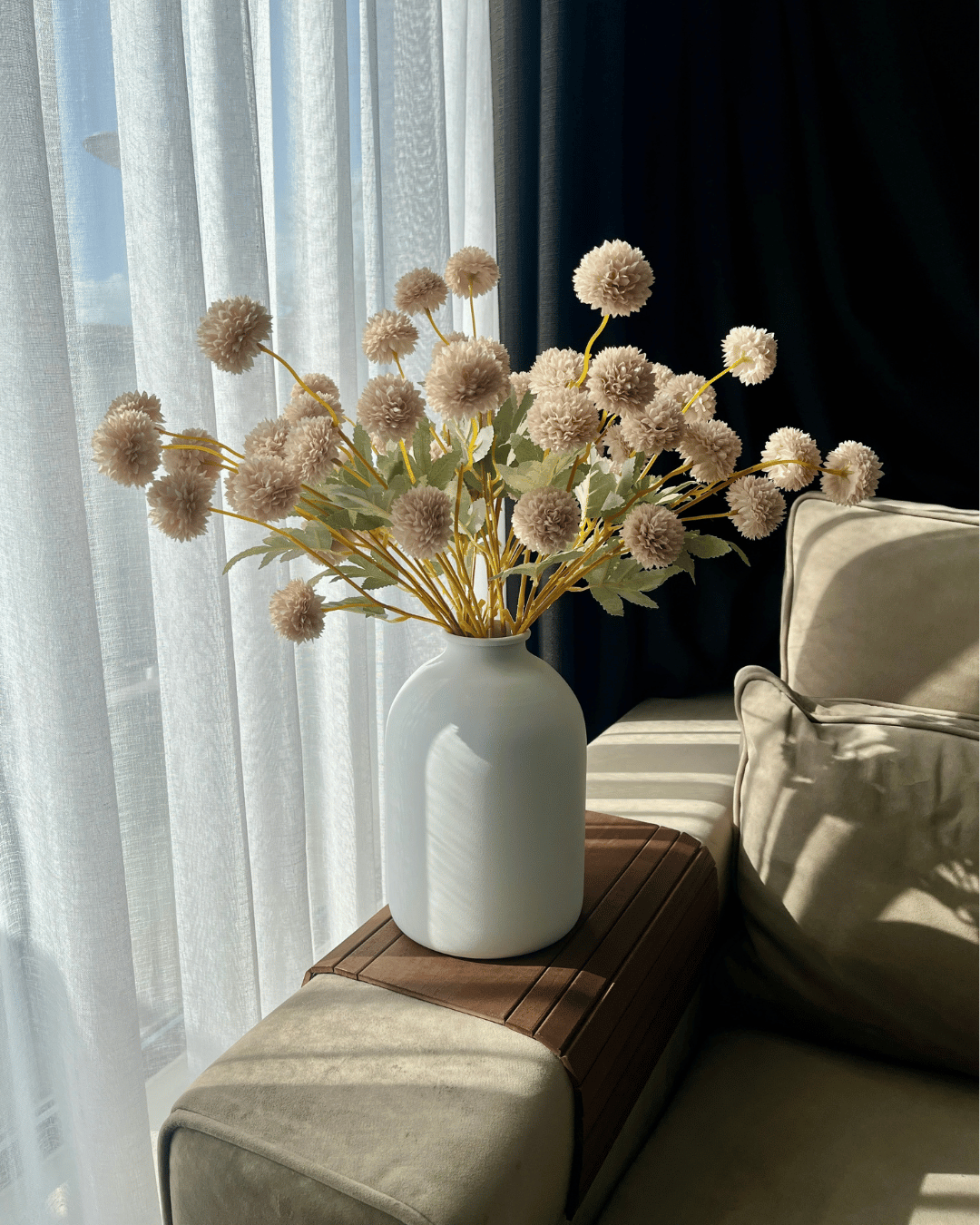 Zijden Bloemen Kiku - Creme